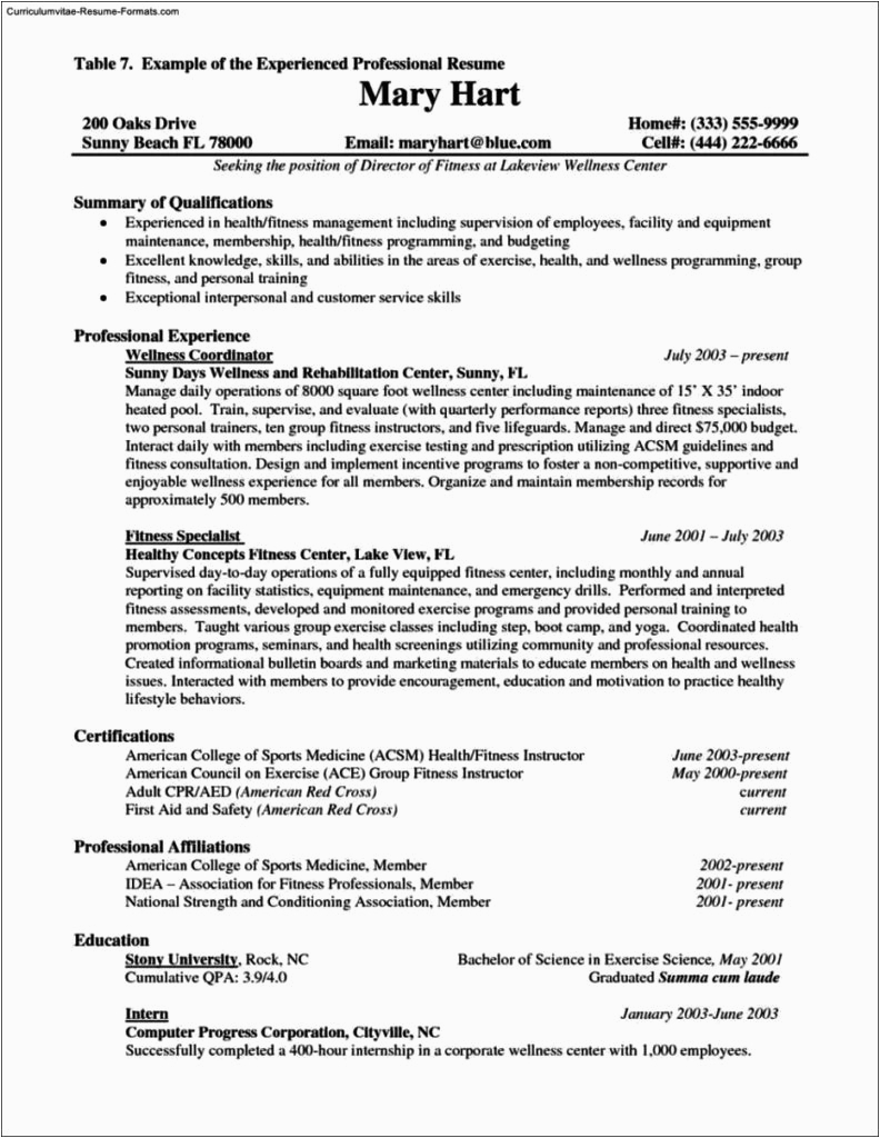 Free Resume Templates for Experienced Professionals Resume Template for Experienced Professional