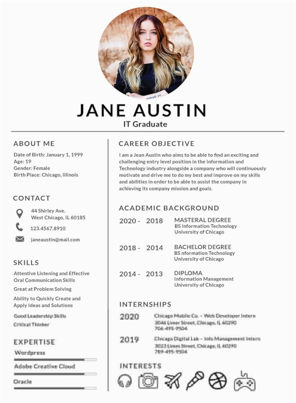 fresher resume template