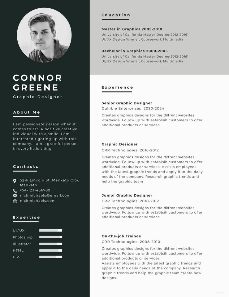 free experience graphic designer resume cv template in photoshop psd illustrator ai microsoft word and indesign formats