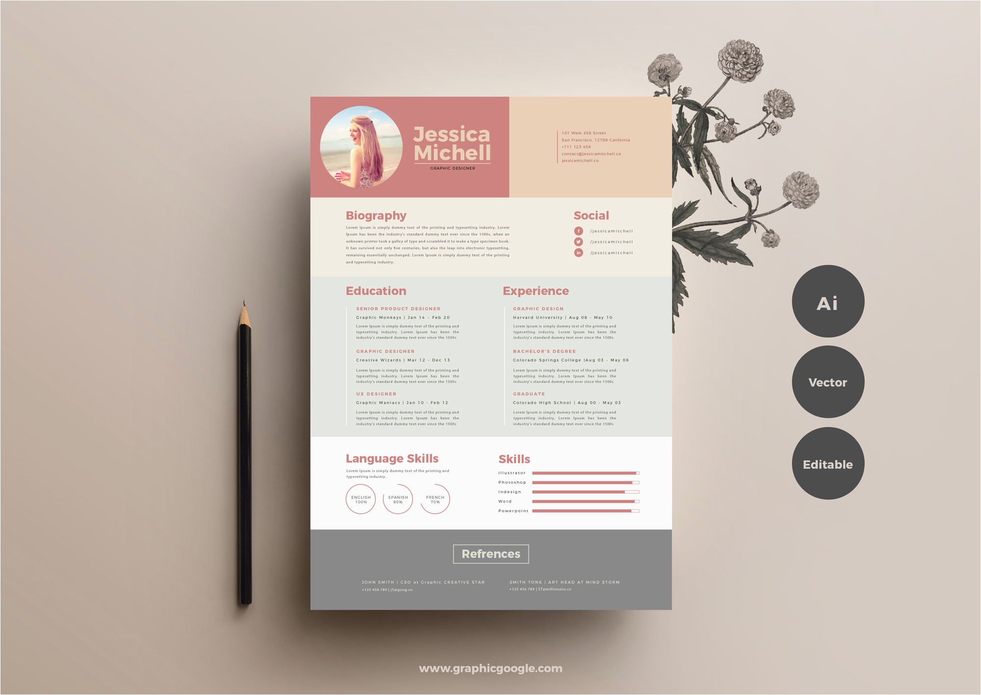 free simple elegant resume template