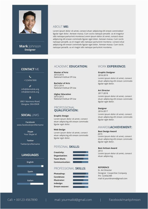 graphic designer resume template