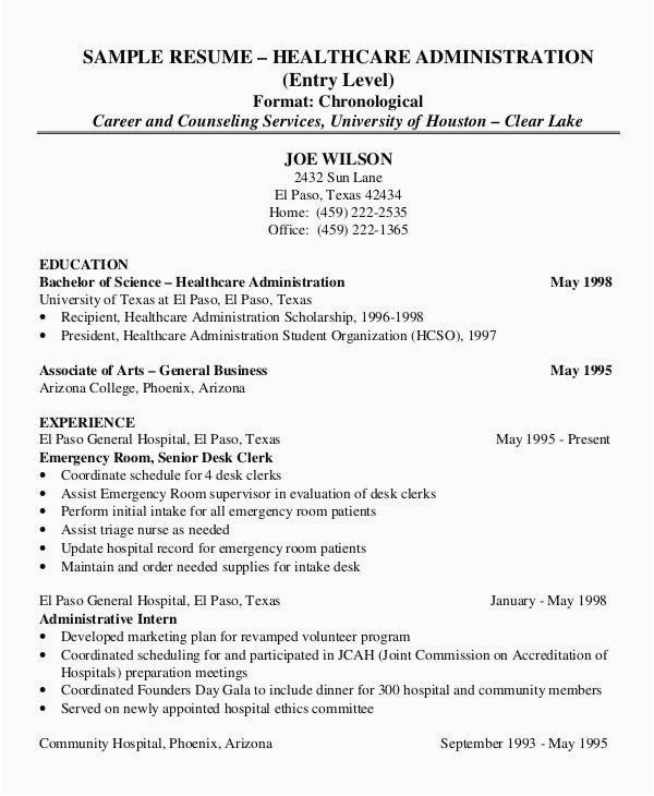 administration resume sample