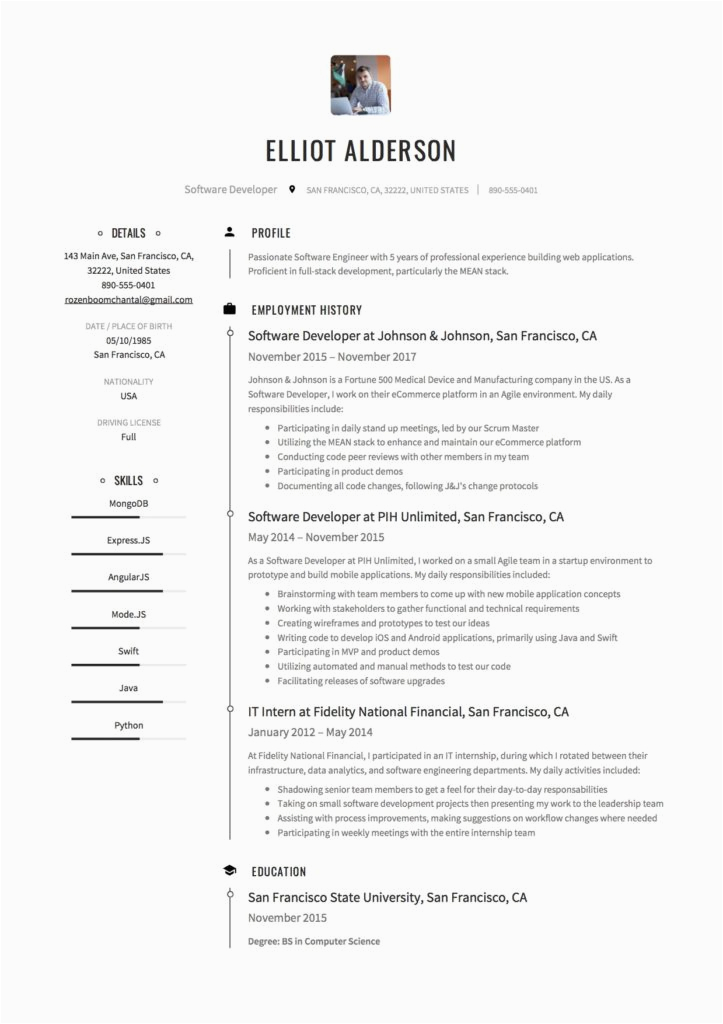 software developer resume template word