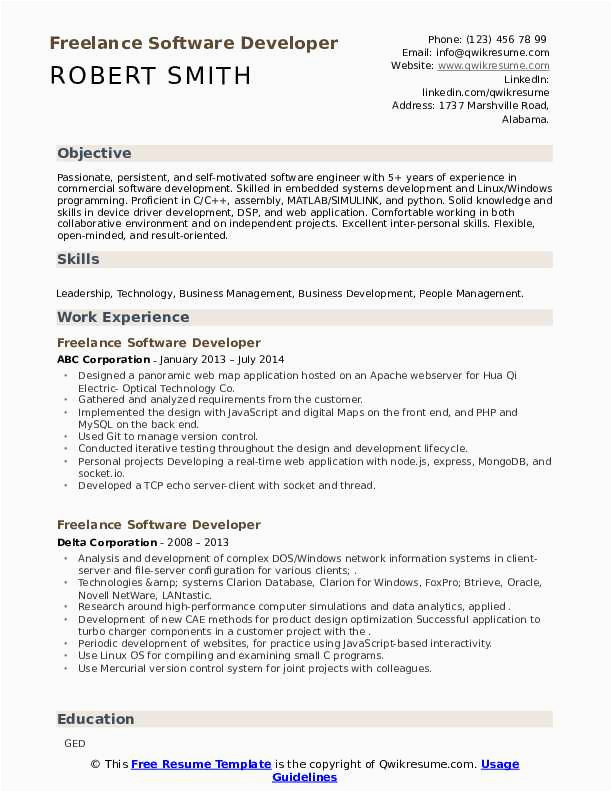 software engineer cv pdf software