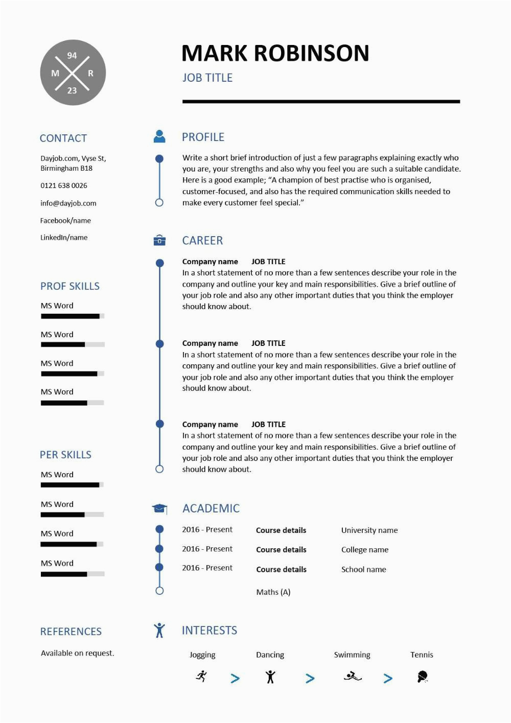 modern resume template 36 3108