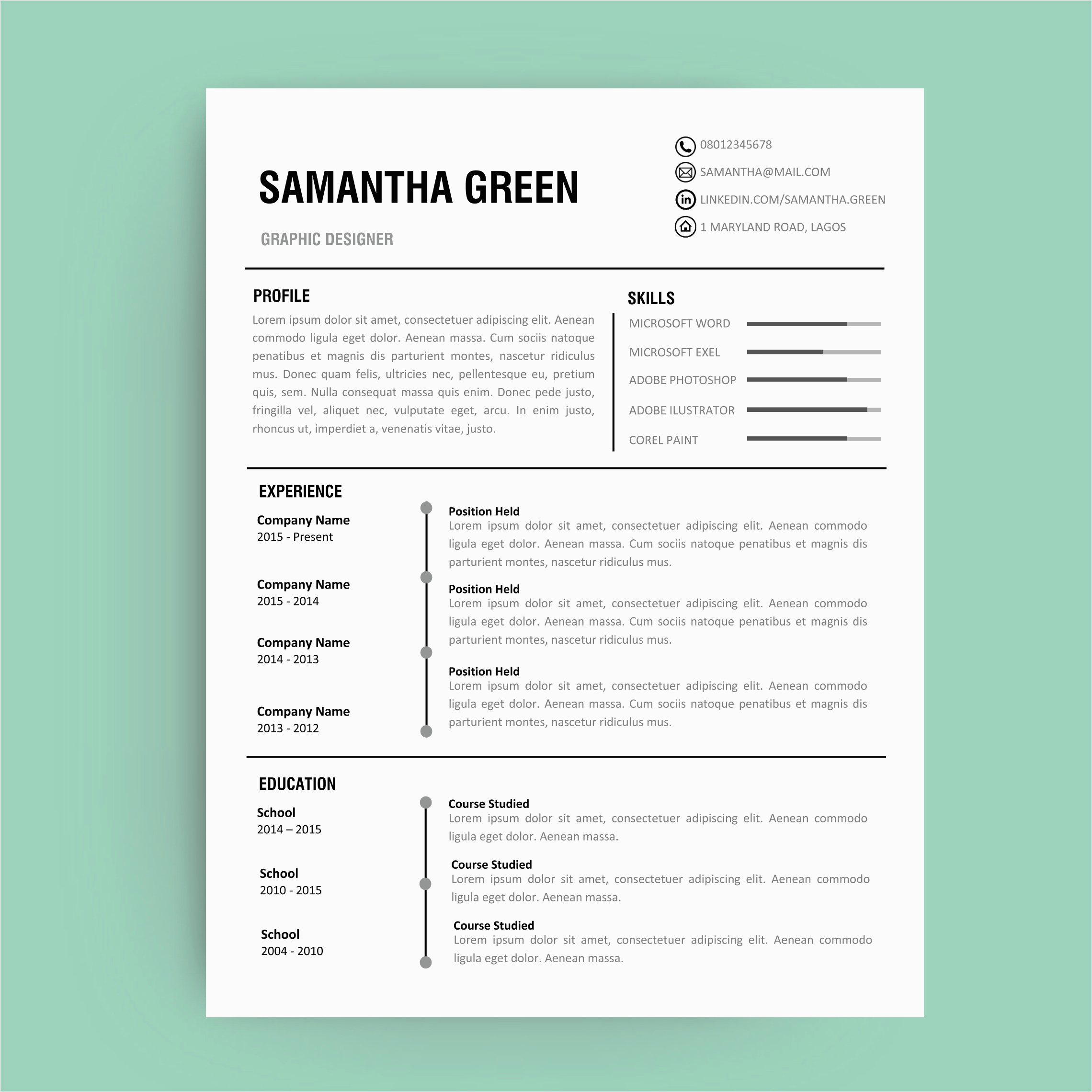 wonderful editable simple resume format
