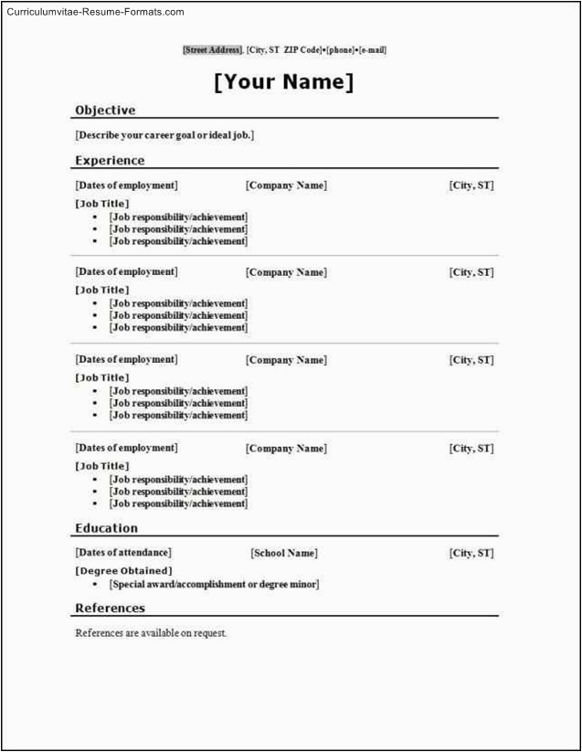 free fill in resume templates