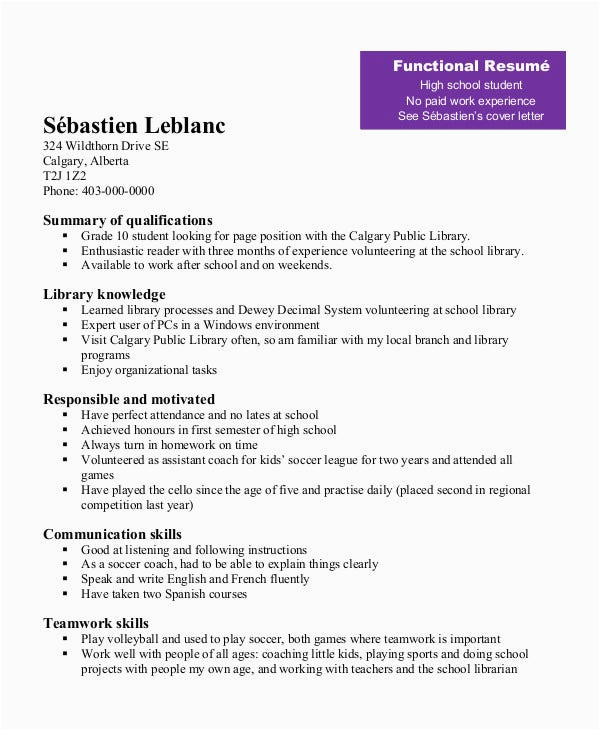 Functional Resume Template for High School Students 11 High School Student Resume Templates Pdf Doc