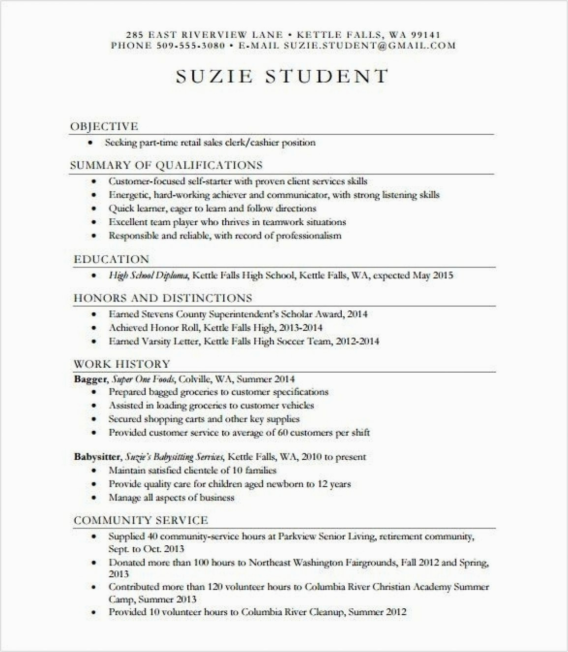 resume action words for high school