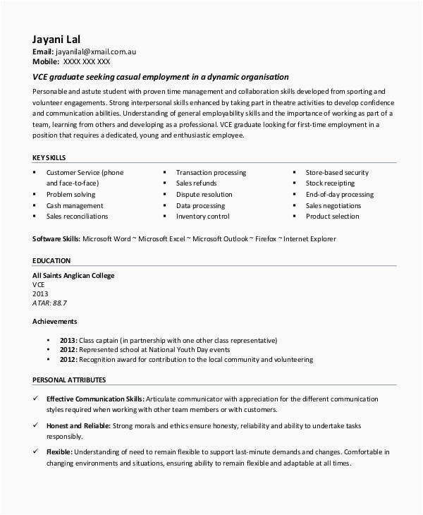 High School Resume Template First Job First Job Resume 7 Free Word Pdf Documents Download