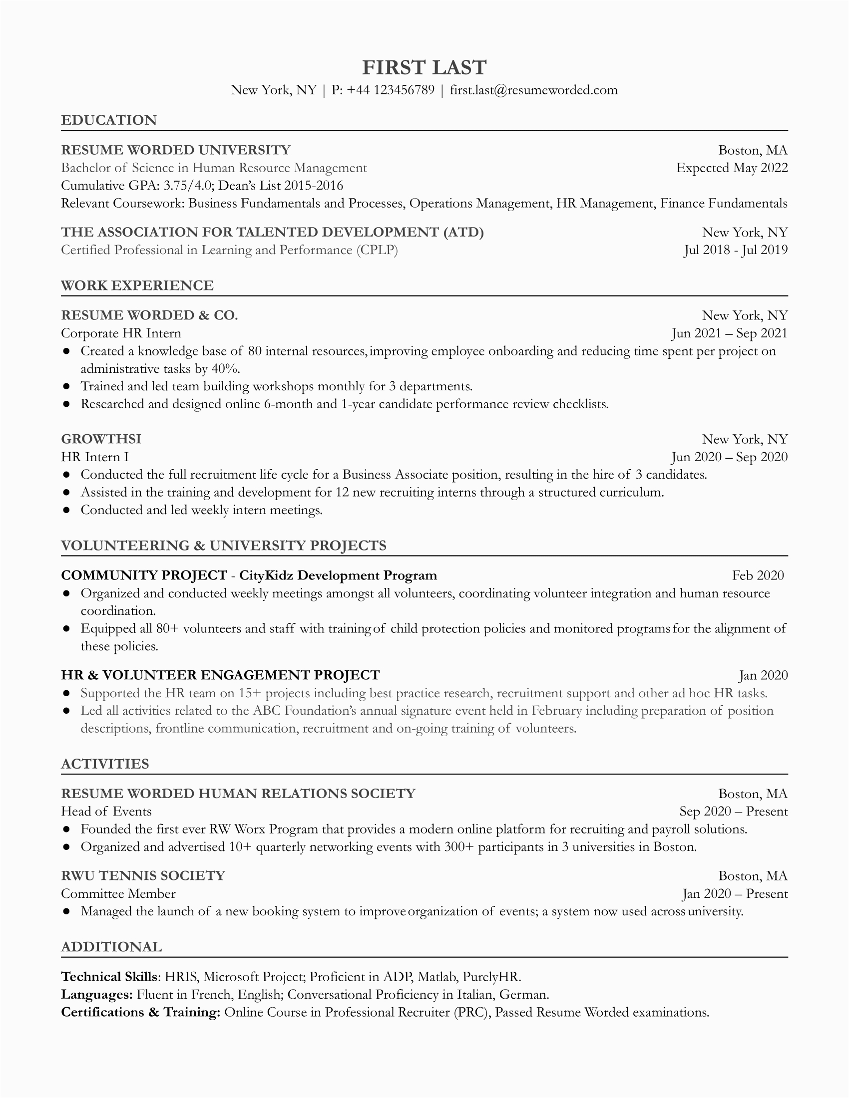 senior human resources manager hr director resume example