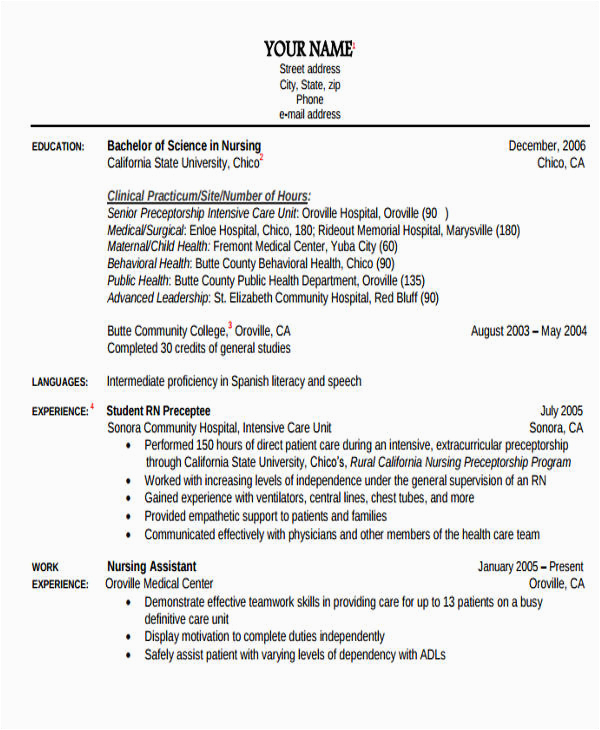 new grad nursing resume samples