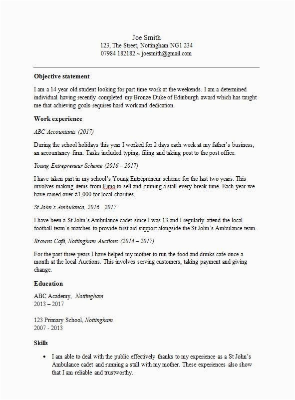 Resume for 15 Year Old First Job Template Pin On 1 Cv Template