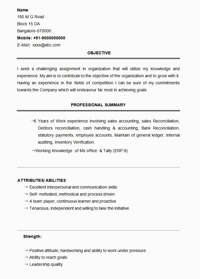 resume example for 15 year olds