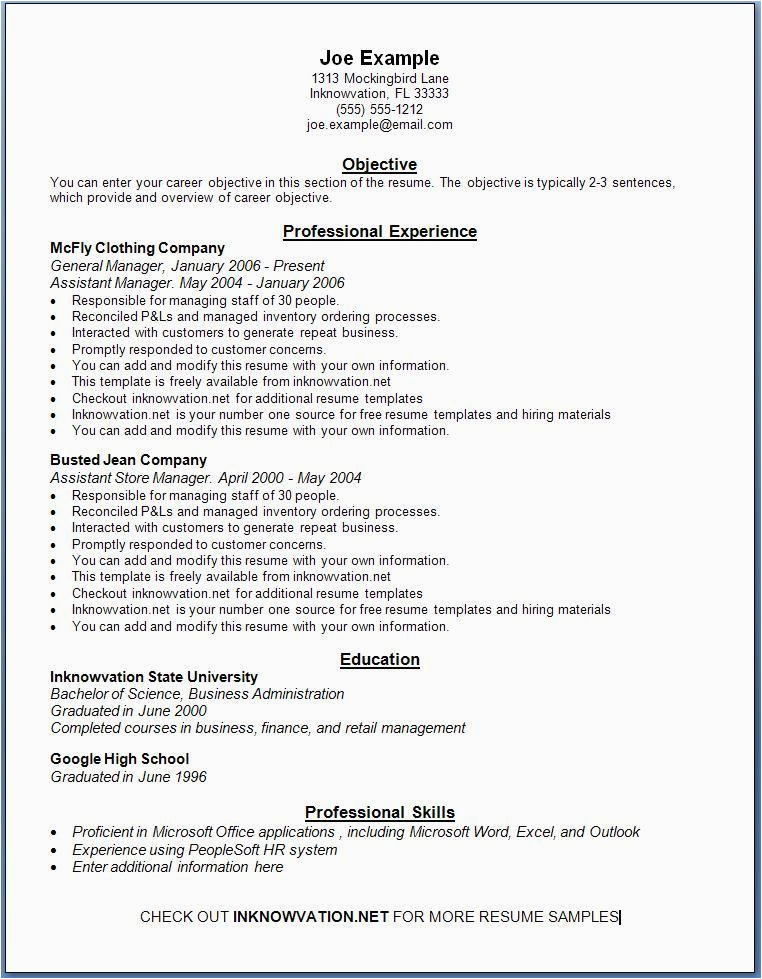 resume for online job application sample