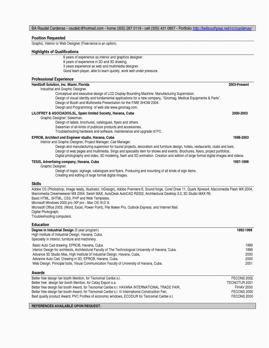 resume examples references available