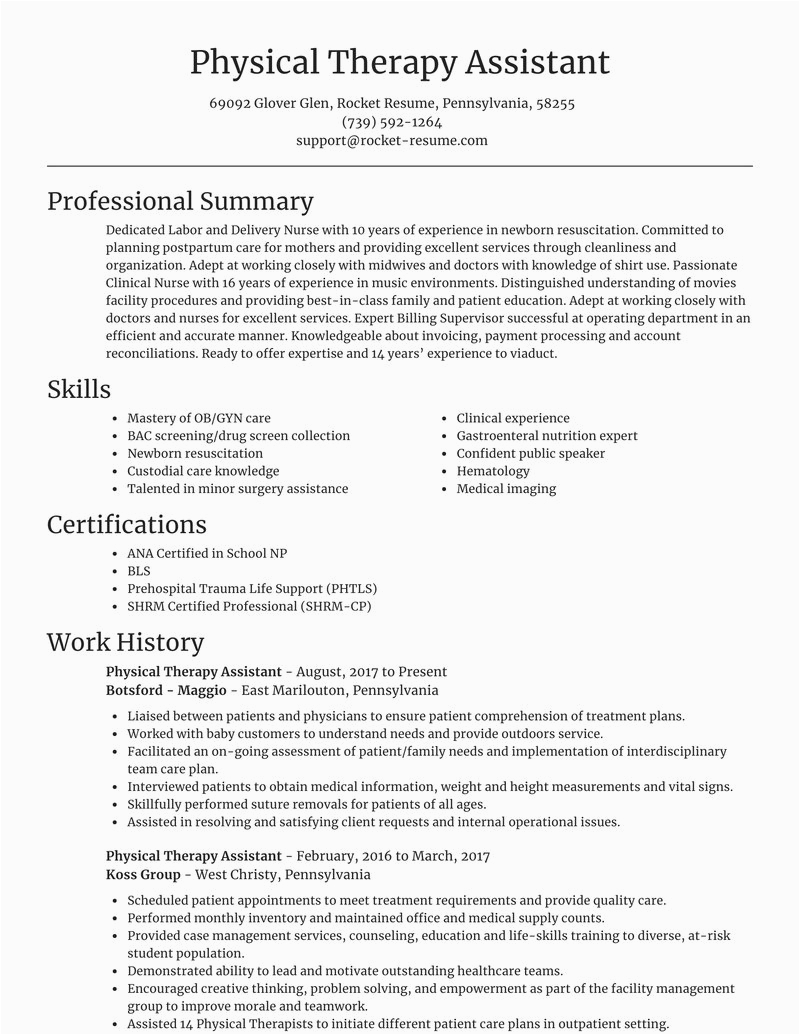 physical therapy assistant job resumes templates and suggestions