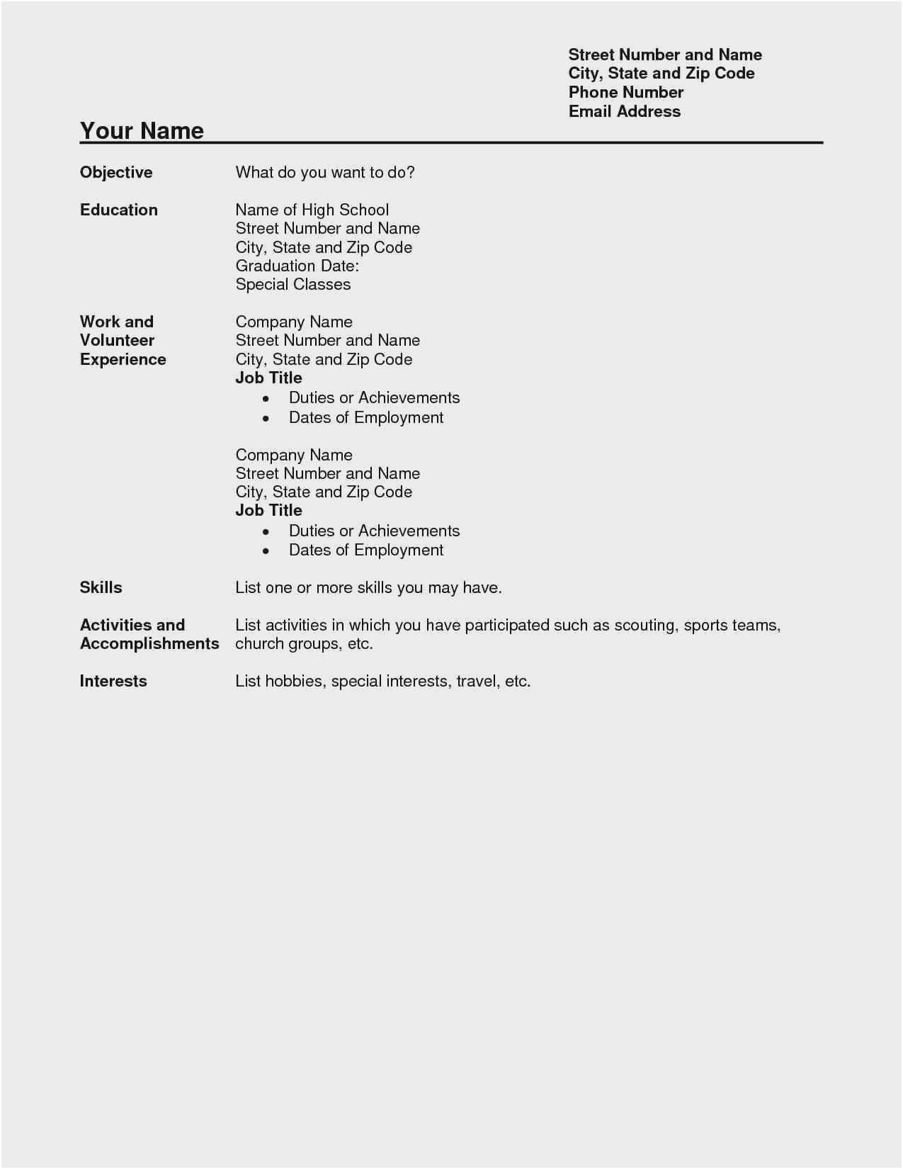 resume for someone with no work experience