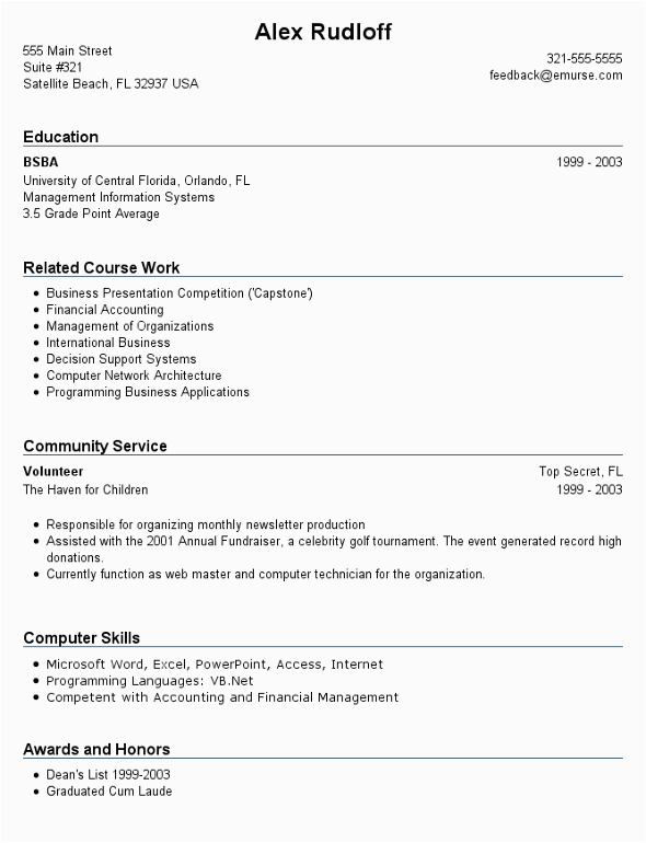 resume format for college students with