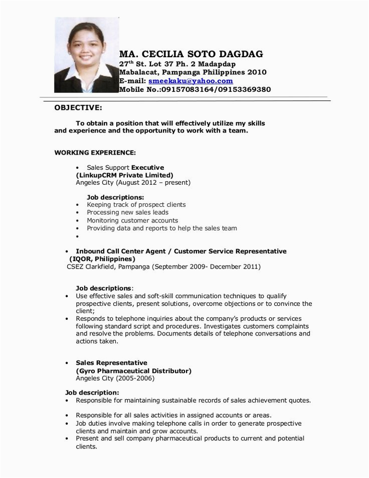 Sample Objective In Resume for Call Center Agent without Experience Image Result for Objectives In Resume for Call Center No