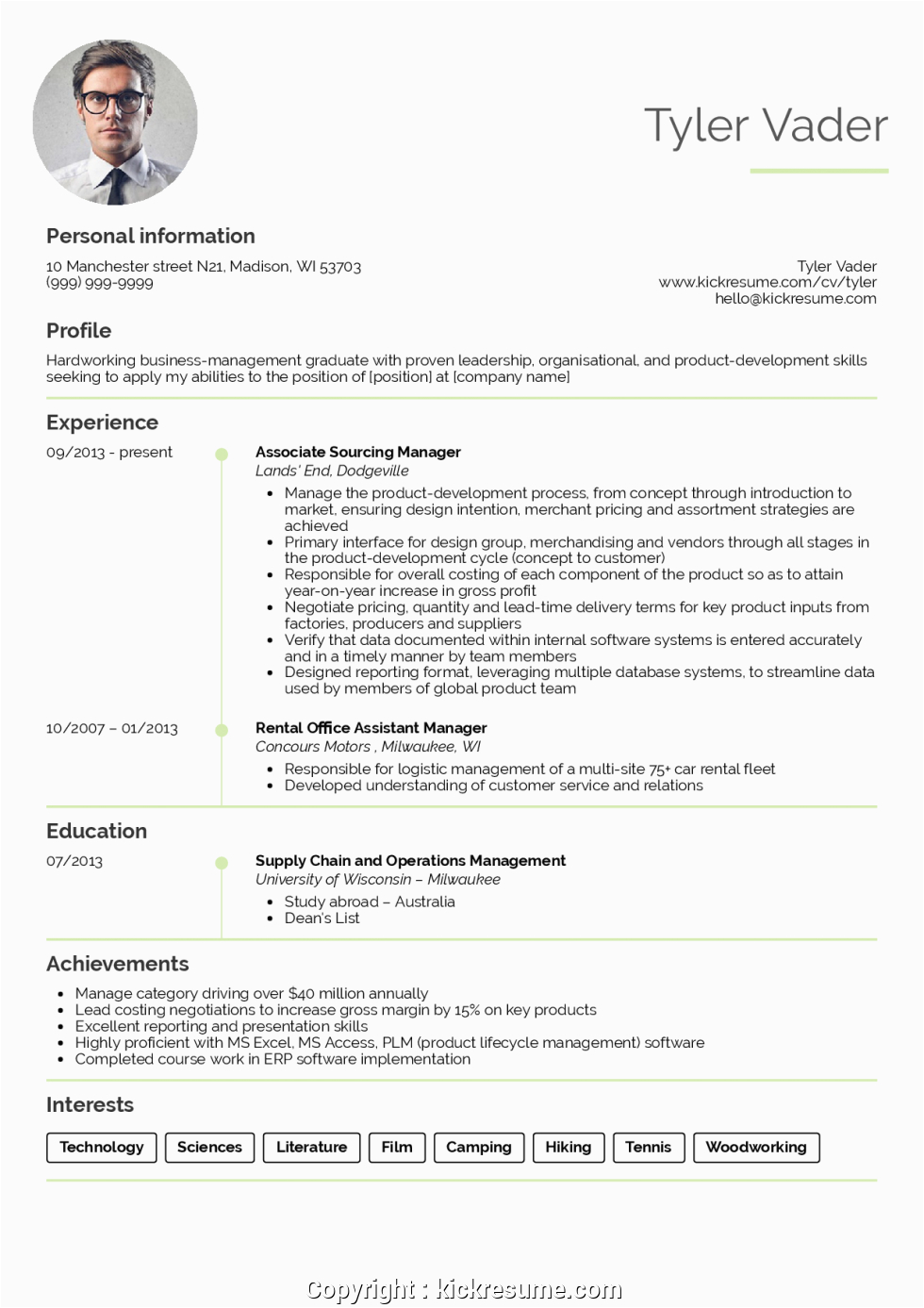 able business management student resume