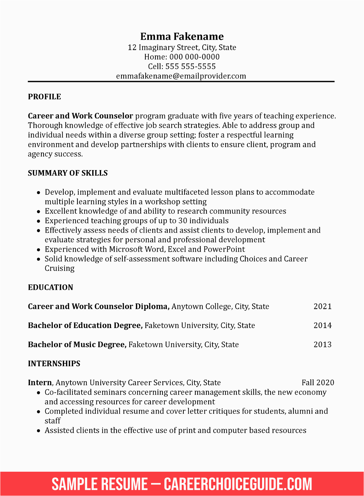 career change resume sample