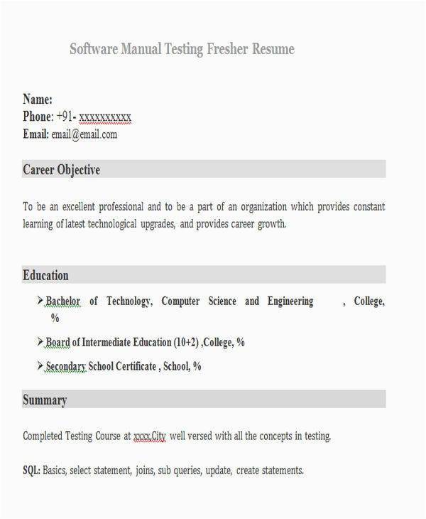 modern fresher resume template