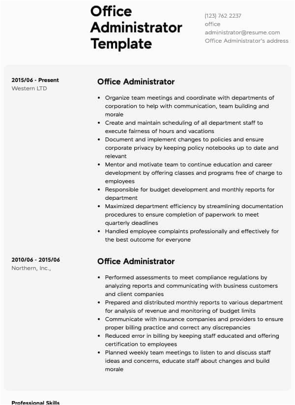 office administrator resume sample