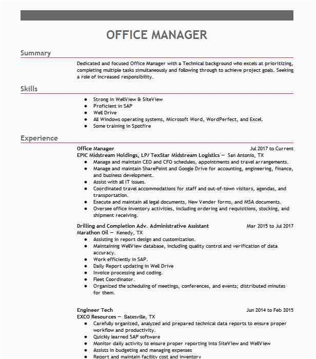 office manager resume objective