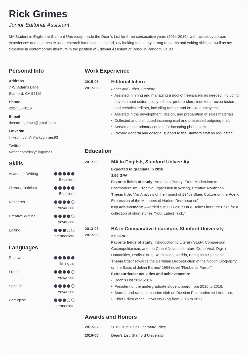 student resume