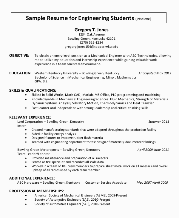 simple resume example