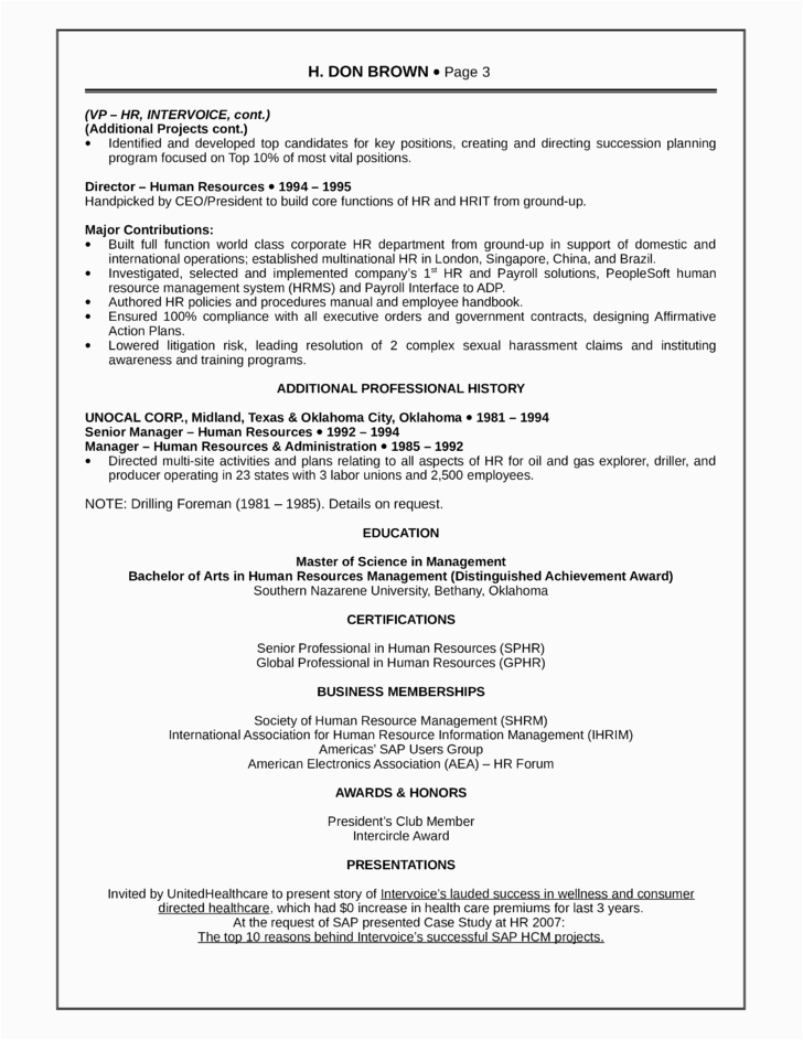 bination vp of human resources resume templates and samples page3