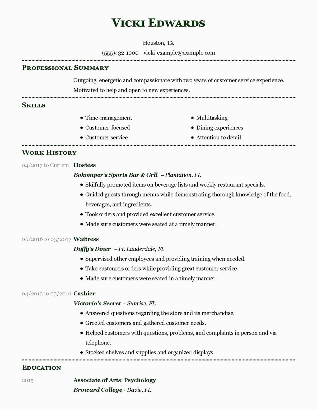 Waitress Job Description for Resume Samples √ 20 Waitress Job Description Resume