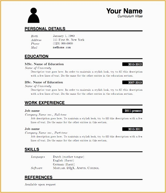 blank resume template for high school students z