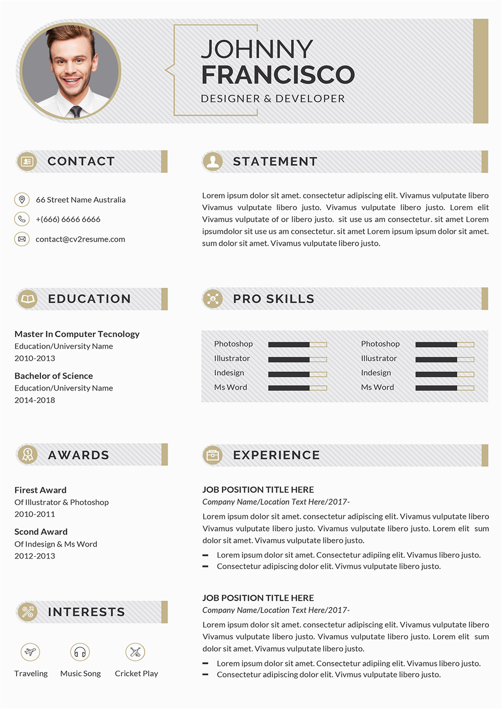 creative clean resume cv template