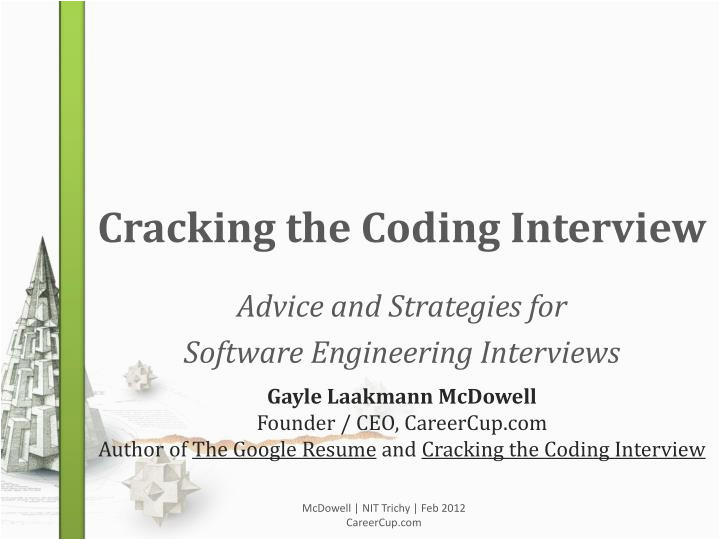 cracking the coding interview powerpoint ppt presentation