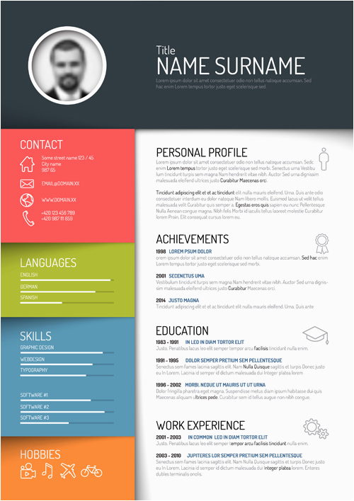 creative resume template design vectors 05