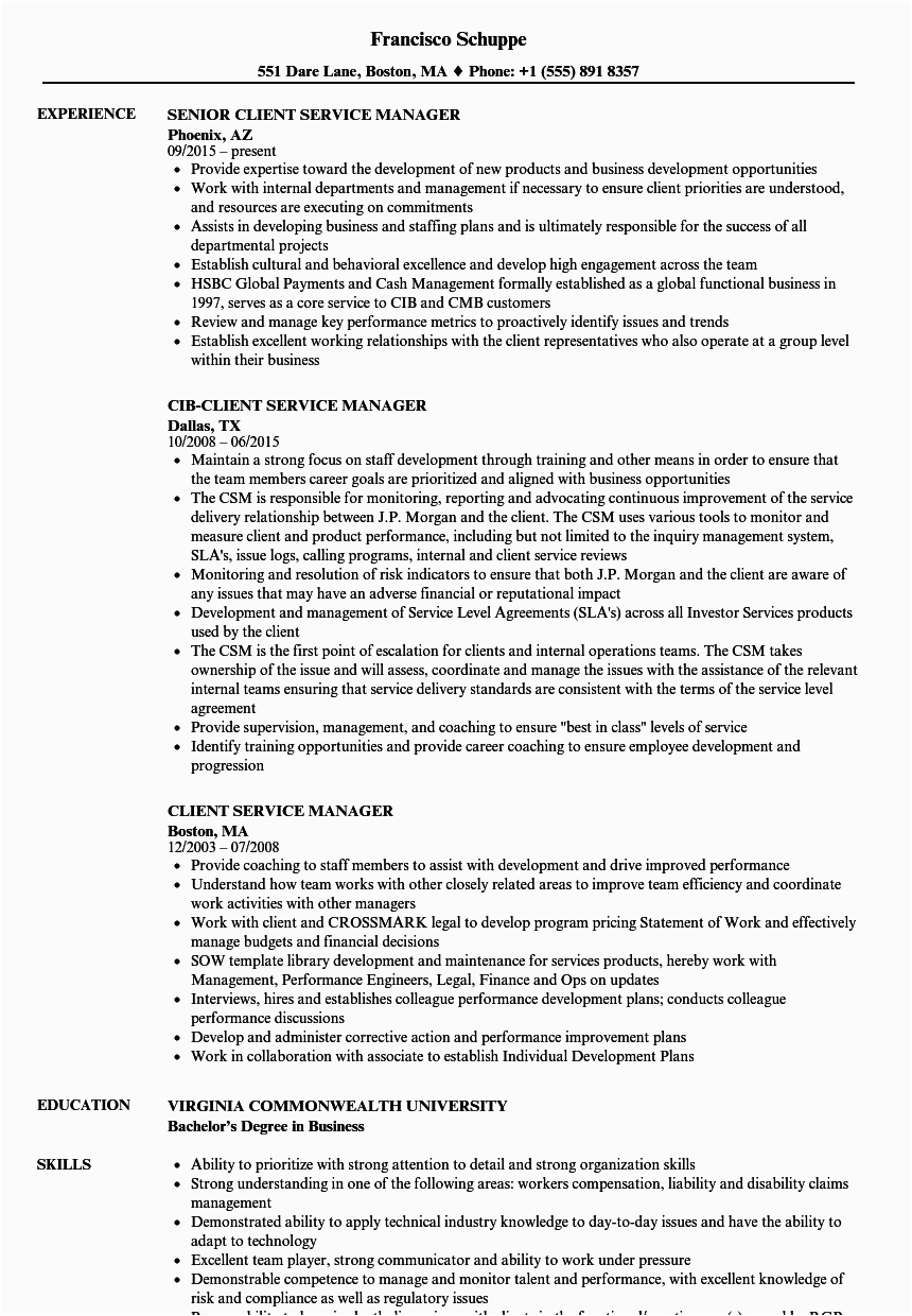 customer services manager resume objectives