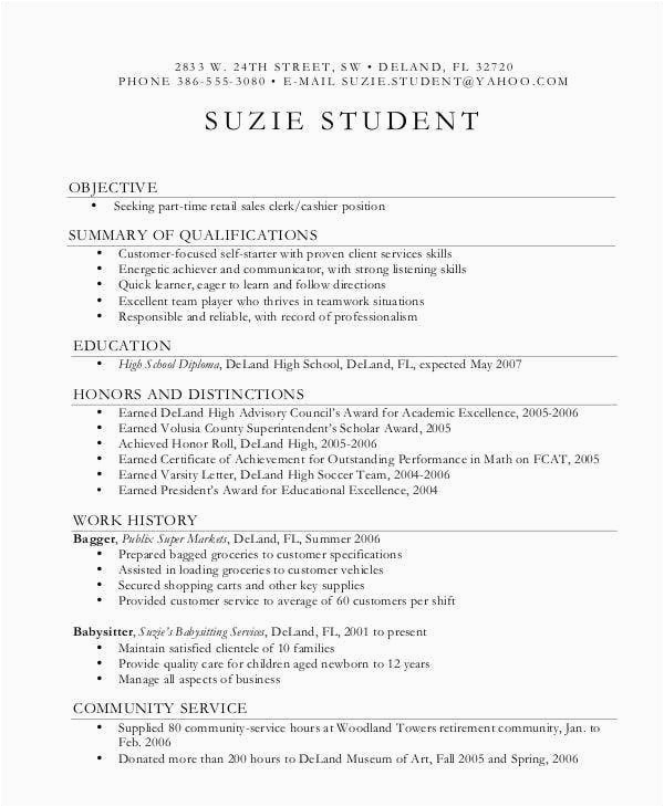 example of resume to apply job first