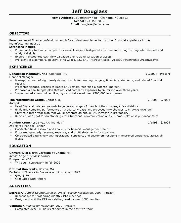 first time resume with no experience samples