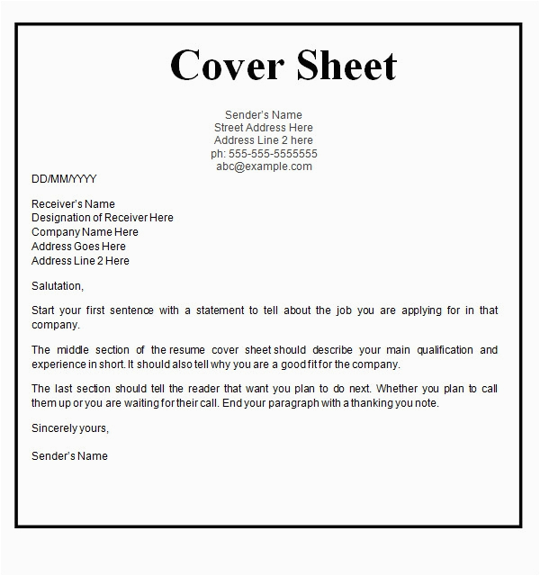 cover sheet template