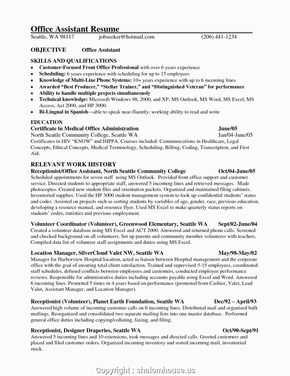 unique assistant front office manager hotel resume