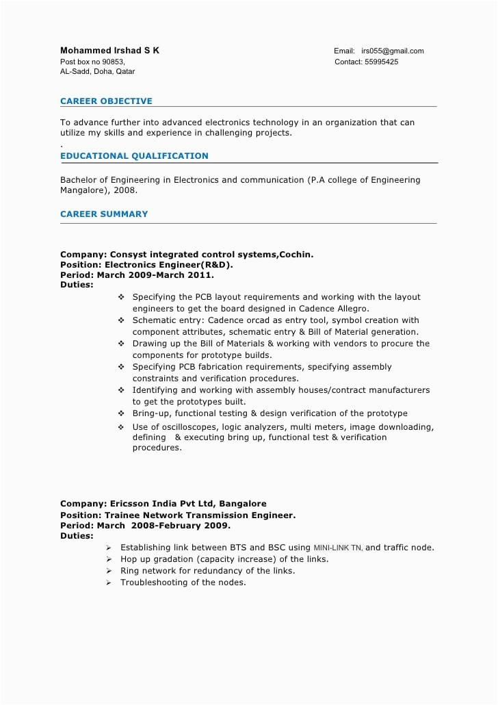 Manual Testing Resume Samples 2 Years Experience Manual Testing Resume for 2 Years Experience