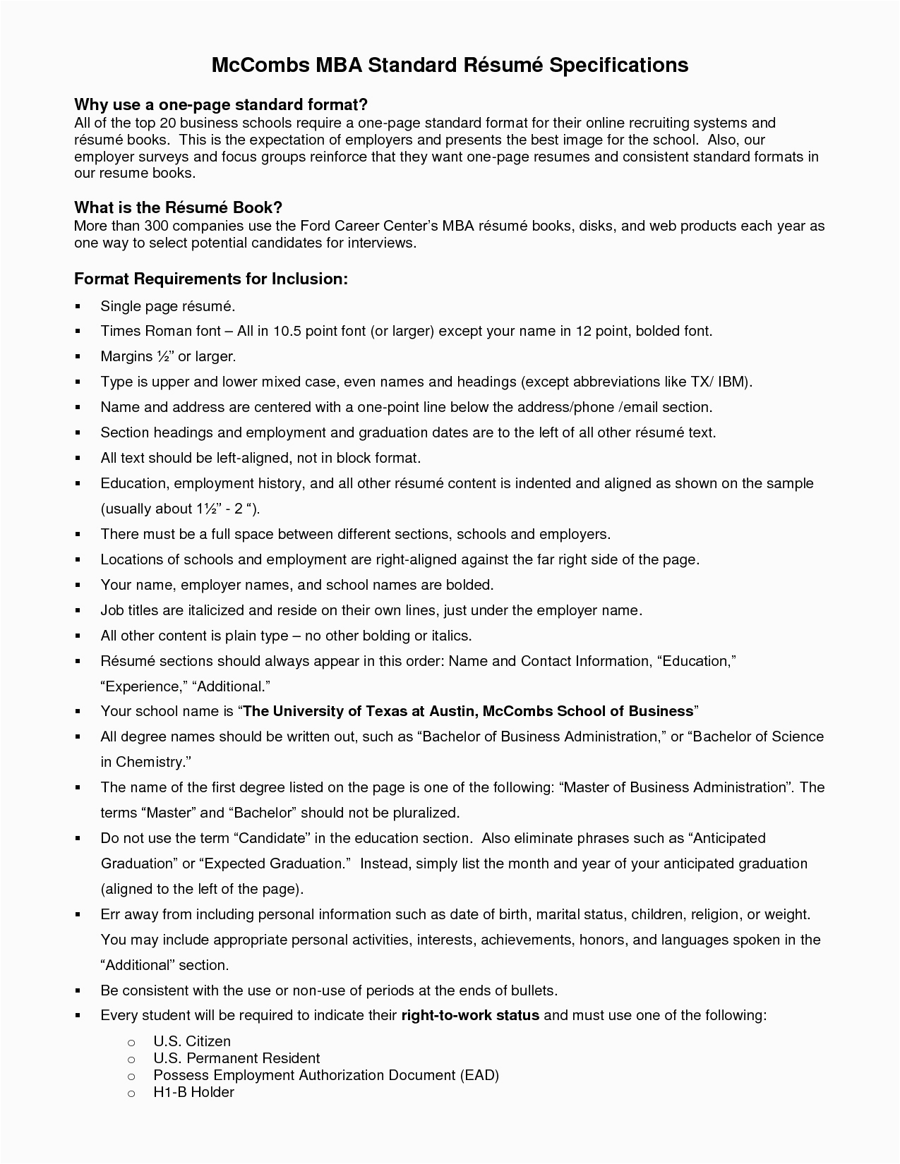 mc bs school of business resume template