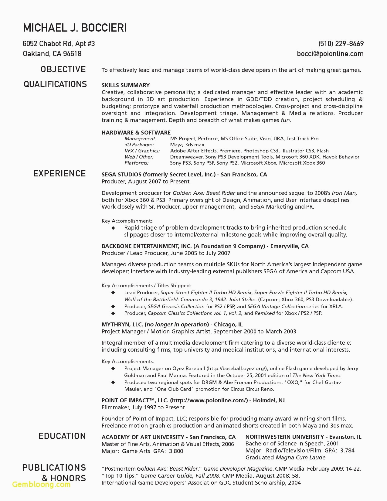 Motion Graphics Resume Template Free Download 10 Motion Graphics Resume Template Examples