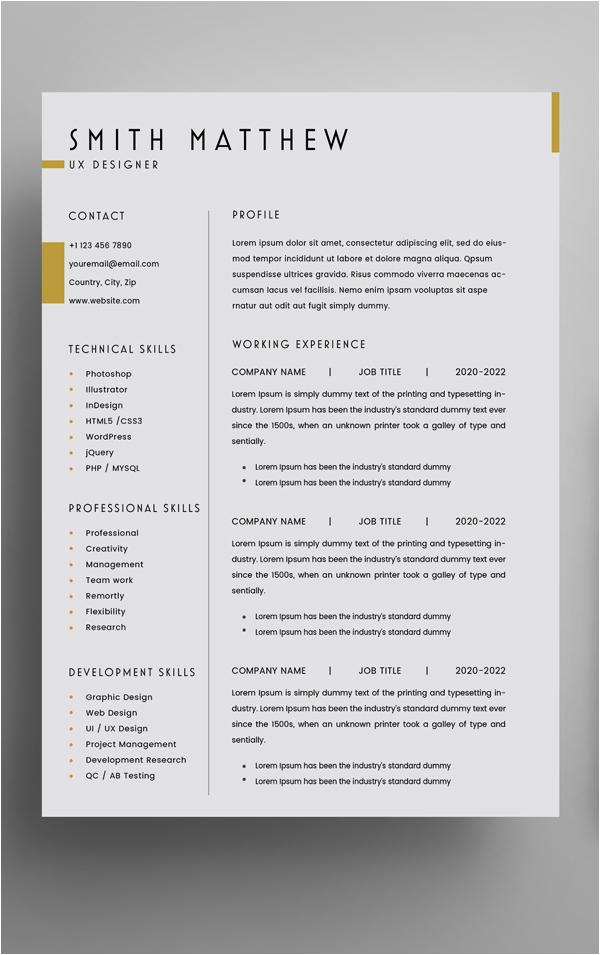 free 2 pages cv resume psd