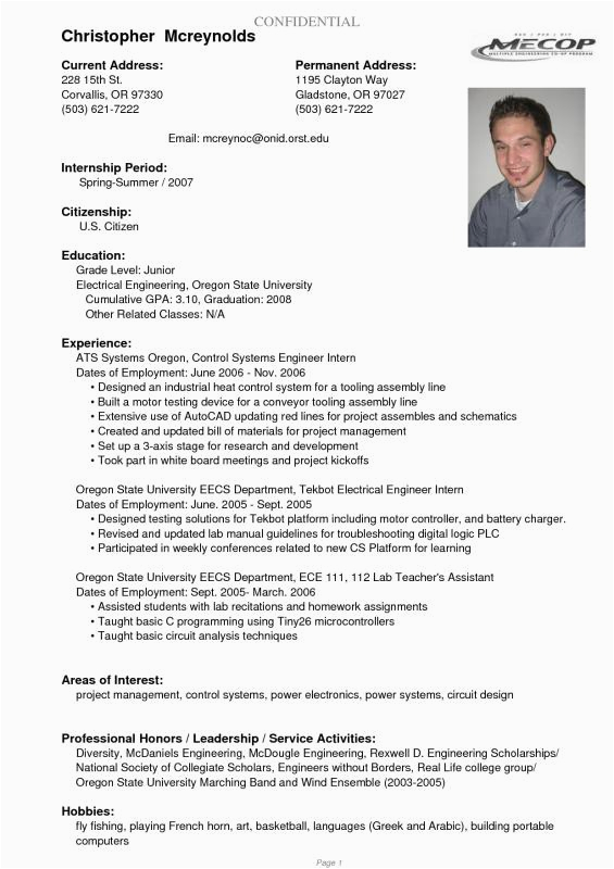 recent college graduate resume template