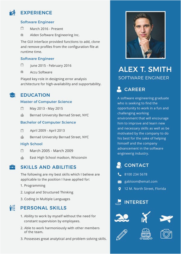 Resume Template for Computer Engineer Fresher 10 Fresher Resume format Templates Pdf Doc