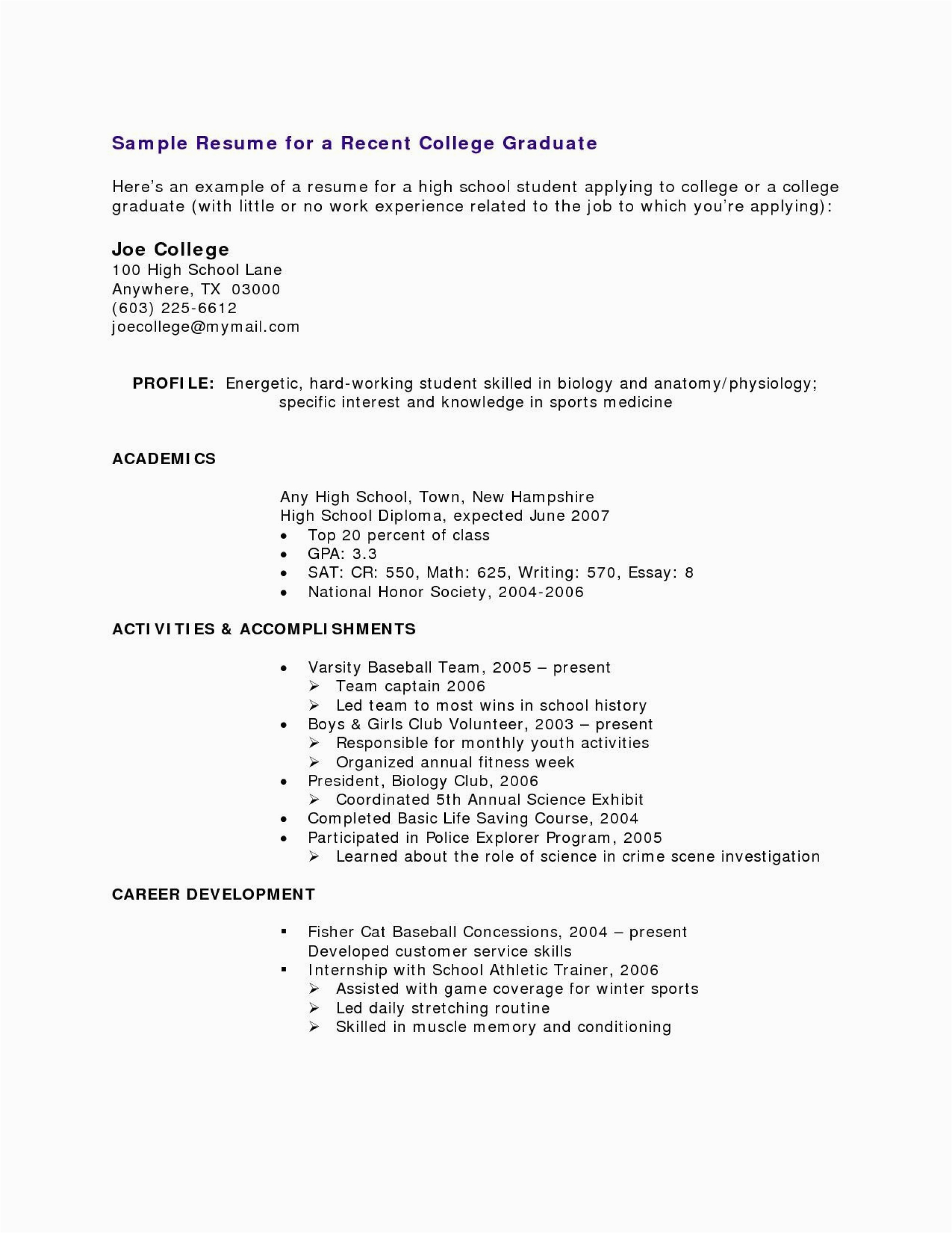 8 resume for high school student