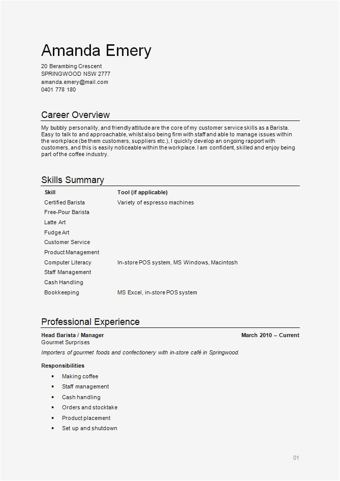 12 13 cover letter barista no experience